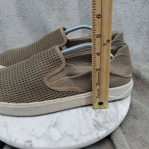 OluKai Shoes Mens Size 10 Brown Textile Mesh Lae\'Ahi Slip On Sneaker *Read*